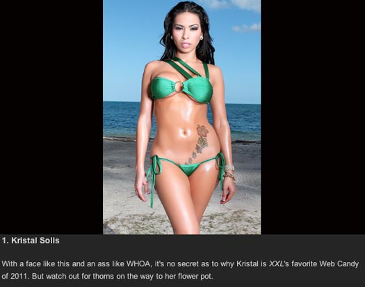Kristal Solis named XXL Hottest Web Candy Girls of 2011 