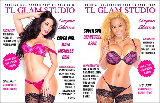 Beautifull April @BeautifullApril and Maya Michelle Rew @MayaMichelleRew on cover of TL Glam Magazine