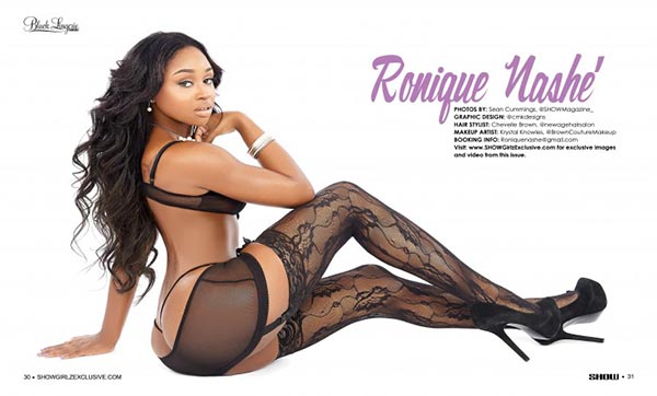 Ronique Nashe in SHOW Magazine Black Lingerie #24