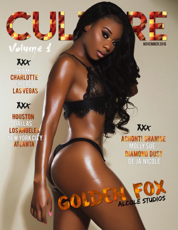 Golden Fox @goldenbrownfox on cover of Thick Culture Magazine - Model Modele x Alcole Studios